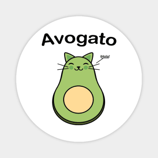 Womens Avogato Funny T Shirt Avocado Cat Cute Cat Face Novelty Tee Magnet